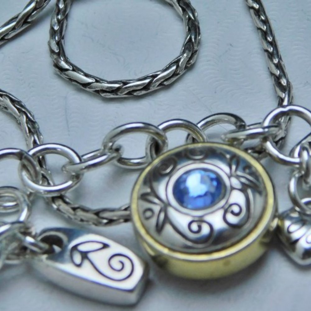 Vintage Brighton blue stone pendant necklace